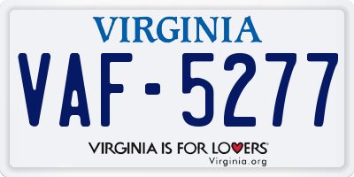 VA license plate VAF5277