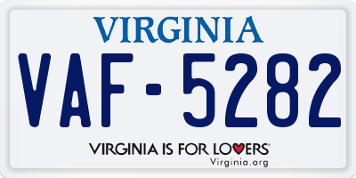 VA license plate VAF5282