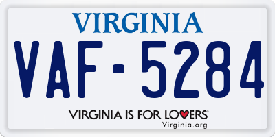 VA license plate VAF5284