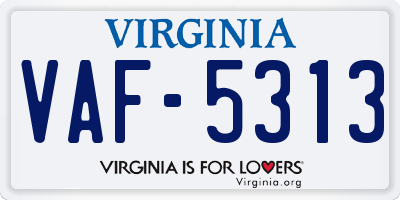 VA license plate VAF5313