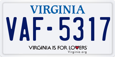 VA license plate VAF5317
