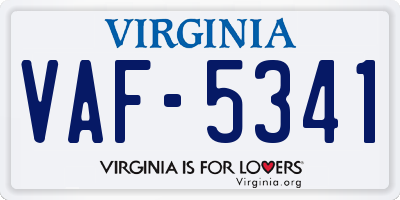 VA license plate VAF5341