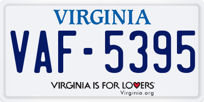 VA license plate VAF5395