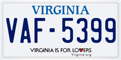 VA license plate VAF5399