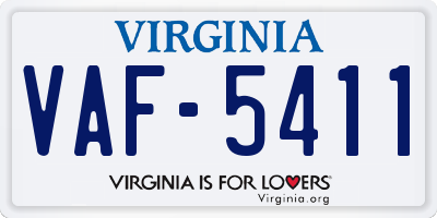 VA license plate VAF5411