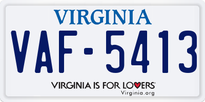 VA license plate VAF5413