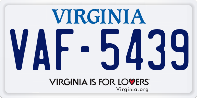 VA license plate VAF5439