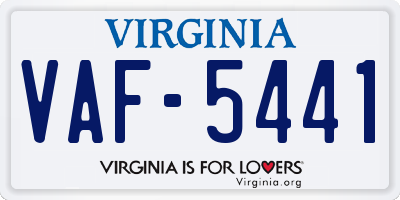 VA license plate VAF5441