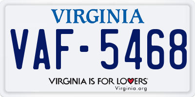 VA license plate VAF5468