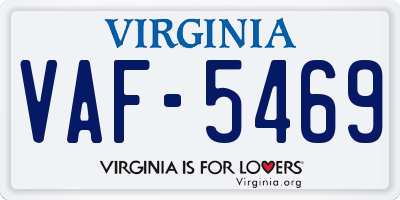 VA license plate VAF5469