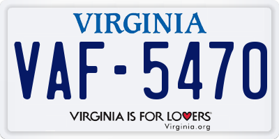 VA license plate VAF5470