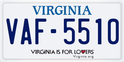 VA license plate VAF5510