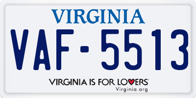 VA license plate VAF5513