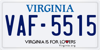 VA license plate VAF5515