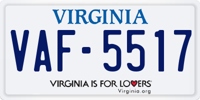VA license plate VAF5517