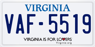 VA license plate VAF5519