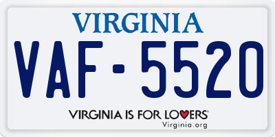 VA license plate VAF5520