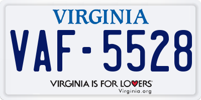 VA license plate VAF5528