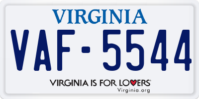 VA license plate VAF5544