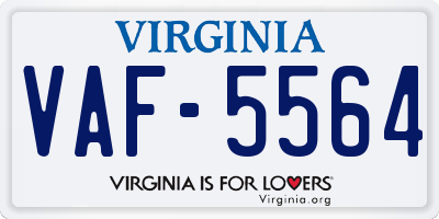 VA license plate VAF5564