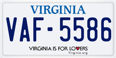 VA license plate VAF5586