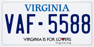 VA license plate VAF5588