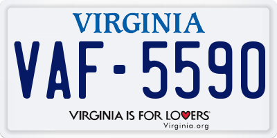 VA license plate VAF5590