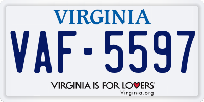 VA license plate VAF5597