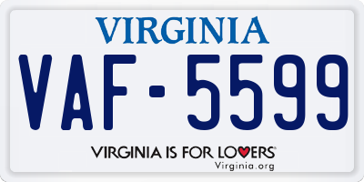 VA license plate VAF5599