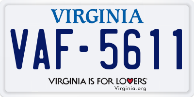 VA license plate VAF5611