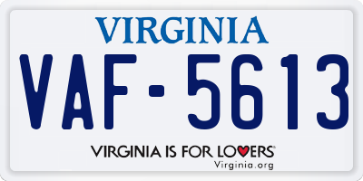 VA license plate VAF5613