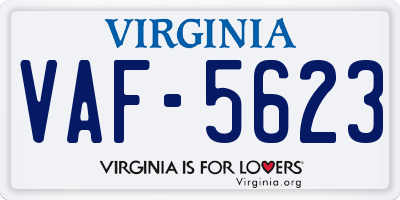 VA license plate VAF5623