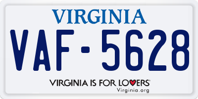 VA license plate VAF5628