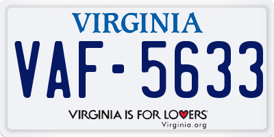 VA license plate VAF5633