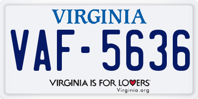 VA license plate VAF5636