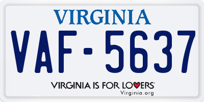 VA license plate VAF5637