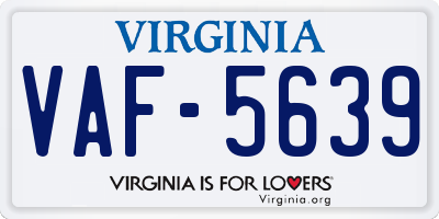 VA license plate VAF5639