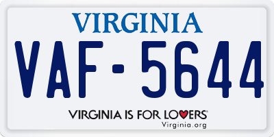 VA license plate VAF5644