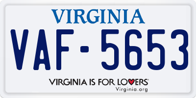 VA license plate VAF5653