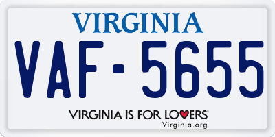 VA license plate VAF5655