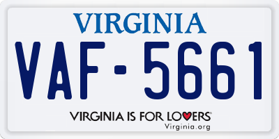VA license plate VAF5661