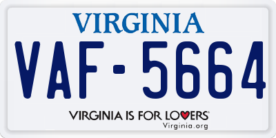 VA license plate VAF5664