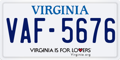 VA license plate VAF5676