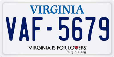 VA license plate VAF5679