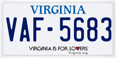 VA license plate VAF5683