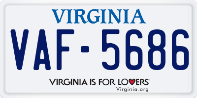 VA license plate VAF5686