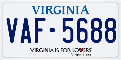 VA license plate VAF5688