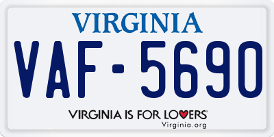 VA license plate VAF5690
