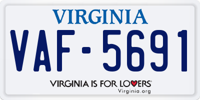 VA license plate VAF5691