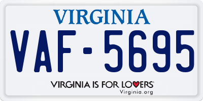 VA license plate VAF5695